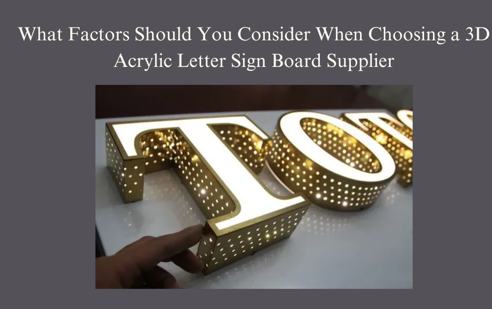 3D Acrylic Letter Sign Board